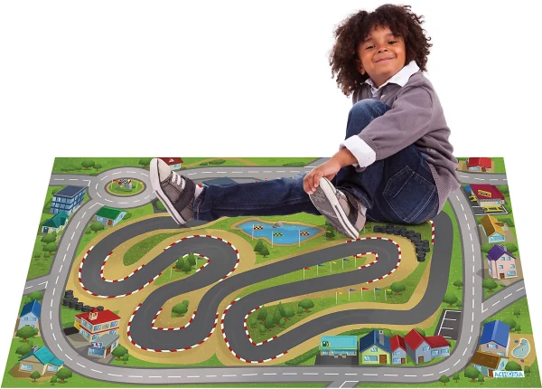 ACHOKA® Spielteppich Stadtrennsport, 80×120 Cm 3