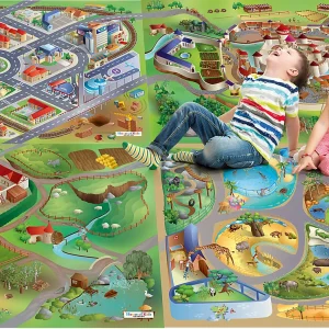 ACHOKA® Spielteppich Stadtrennsport, 80×120 Cm 10