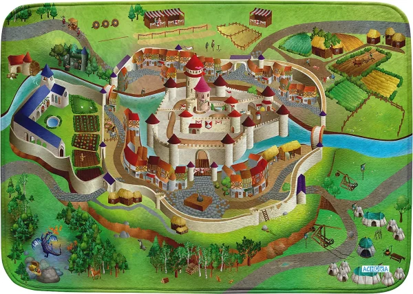 ACHOKA® Ultrasoft Spielteppich Mittelalter, 100 X 150 Cm 1