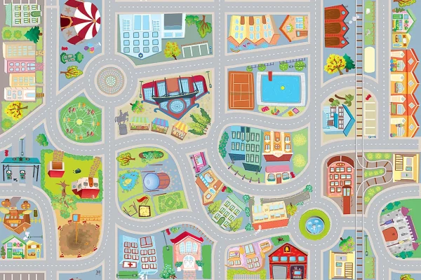 ACHOKA® V-MAT -100×150 Spielmatte Stadt 1