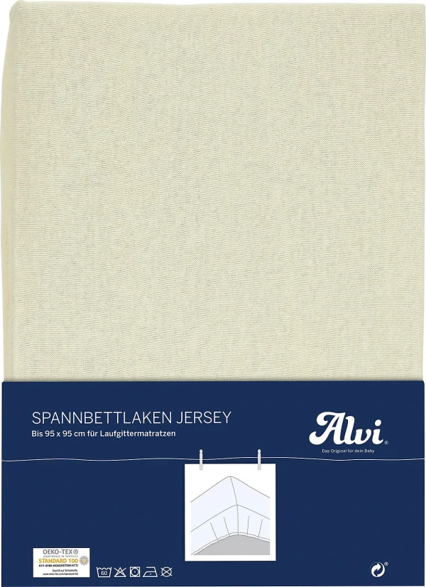 Alvi Spannbettlaken, Jersey, Beige, 95 X 95 Cm 1
