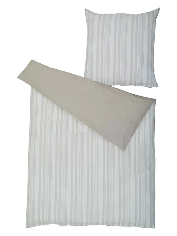 Avance Perkal-Bettwäsche-Set In Weiß/ Beige 3