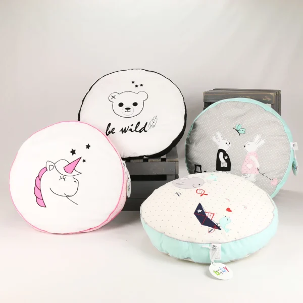 BABY LAL® Bodenkissen Für Den Morgenkreis “EINHORN” In Weiß/Rosa – (H) 15 X (B) 45cm 3