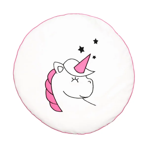 BABY LAL® Bodenkissen Für Den Morgenkreis “EINHORN” In Weiß/Rosa – (H) 15 X (B) 45cm 1