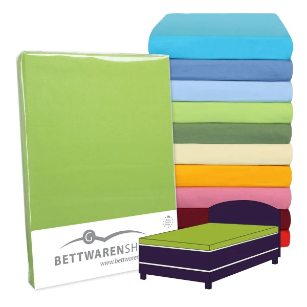 BettwarenShop Spannbettlaken Topper Spannbetttuch In Hellblau 3