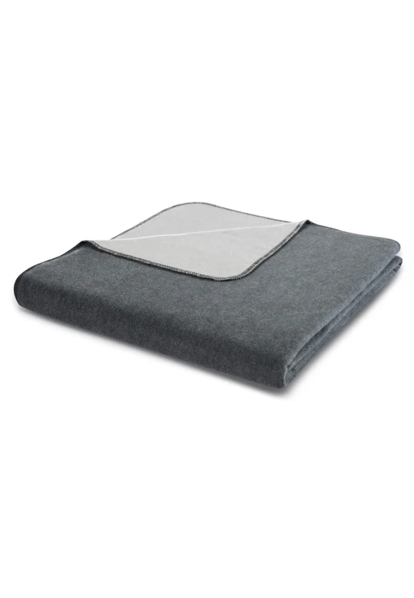 Biederlack Wohndecke Green Line In Dark Grey-Silver 1