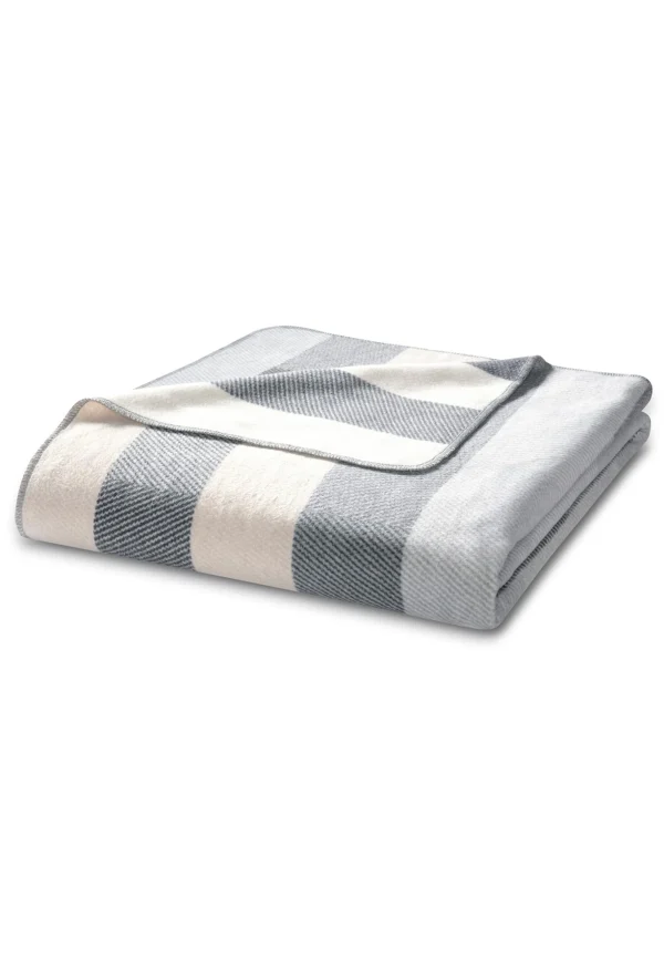 Biederlack Wohndecke Green Line In Interlocked Grey 1
