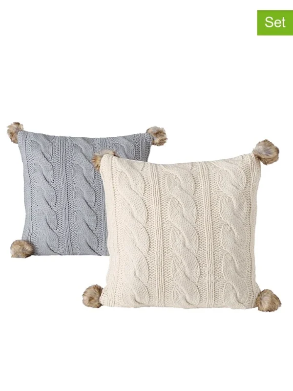 Boltze 2er-Set: Kissen “Edda” In Beige/ Grau – (L)45 X (B)45 Cm 1