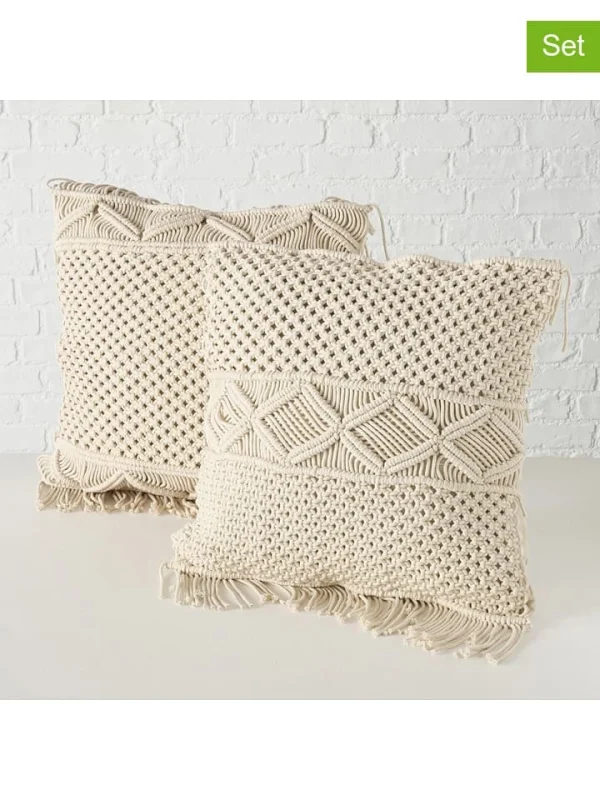 Boltze 2er-Set: Kissen “Makrie” In Beige – (L)45 X (H)45 Cm 1