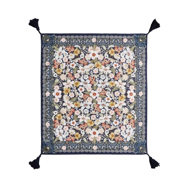 Butlers Picknickdecke L 175 X B 154cm BETWEEN FLOWERS In Dunkelblau 4