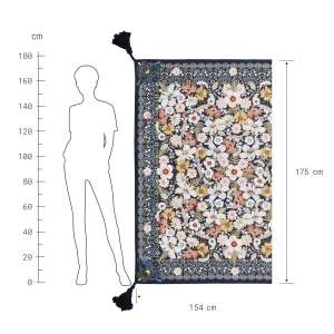 Butlers Picknickdecke L 175 X B 154cm BETWEEN FLOWERS In Dunkelblau 18