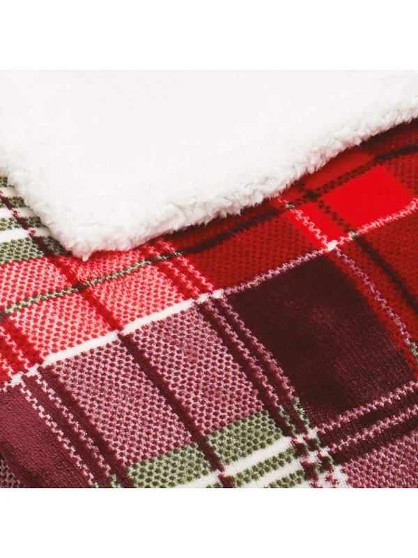 Cacharel Plaid “Sherpa” In Rot/ Bunt 4