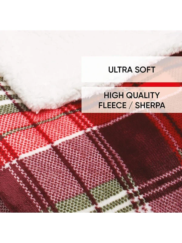 Cacharel Plaid “Sherpa” In Rot/ Bunt 5
