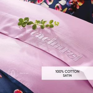 Cacharel Satin-Bettlaken “Uni” In Pink 15