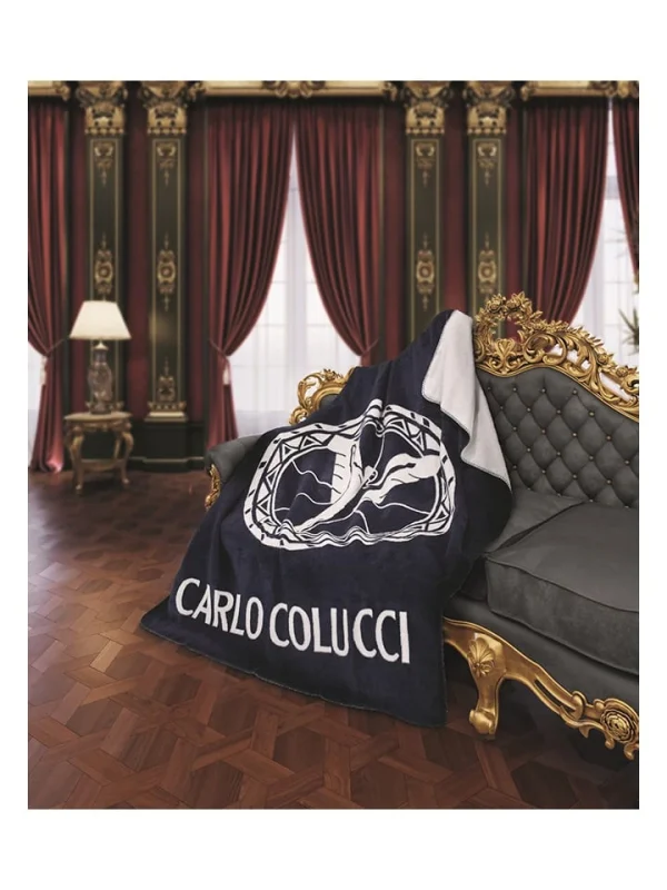 CARLO COLUCCI Wohndecke “Elisa” In Dunkelblau 1