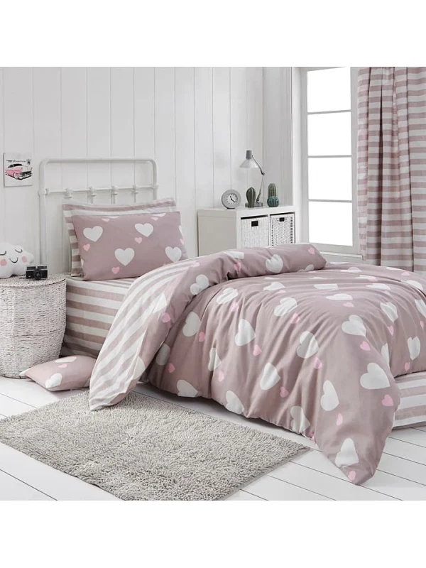 Colorful Cotton Bettwäsche-Set “Herz” In Rosa In Rosa 1
