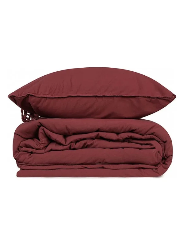Colorful Cotton Bettwäsche-Set “Octobus Stonewashed” In Bordeaux 3