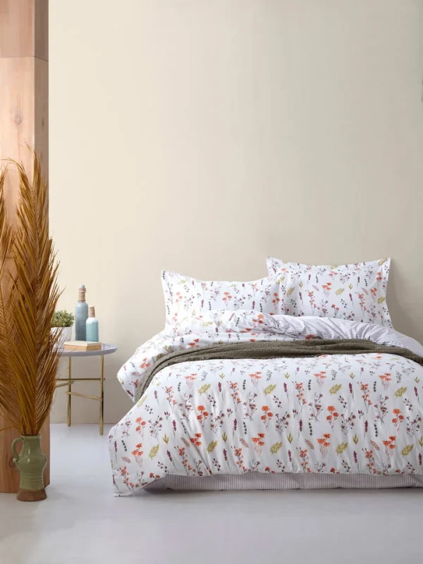 Colorful Cotton Bettwäsche-Set “Spring” In Rosa/ Beige 1