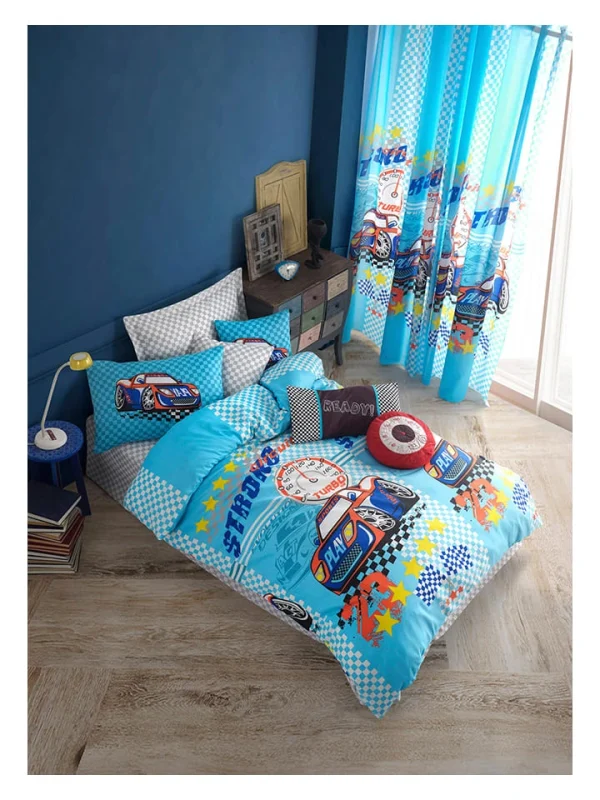 Colorful Cotton Bettwäsche-Set “Turbo” In Blau 1