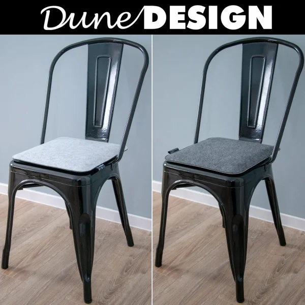 Dunedesign 2er Set Filz Stuhlkissen 35x35cm In Grau 7