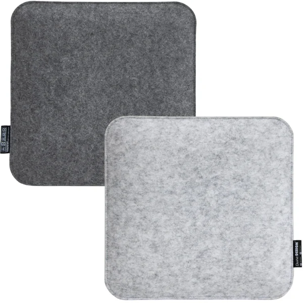 Dunedesign 2er Set Filz Stuhlkissen 35x35cm In Grau 1