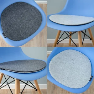 Dunedesign 2er Set Filz Stuhlkissen 40x37cm In Grau 19
