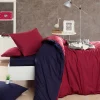 Elizabed Renforcé-Bettwäsche-Set In Rot/ Dunkelblau 5