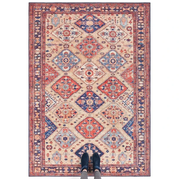ELLE DECORATION Kurzflor Teppich Afghan Kelim Orientrot 3
