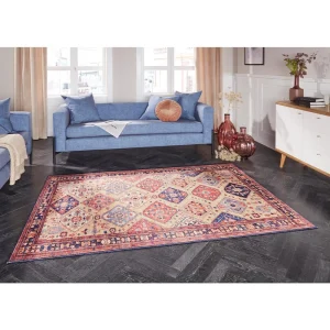 ELLE DECORATION Kurzflor Teppich Afghan Kelim Orientrot 16