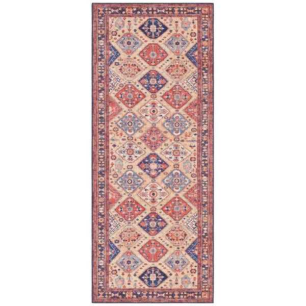 ELLE DECORATION Kurzflor Teppich Afghan Kelim Orientrot 7