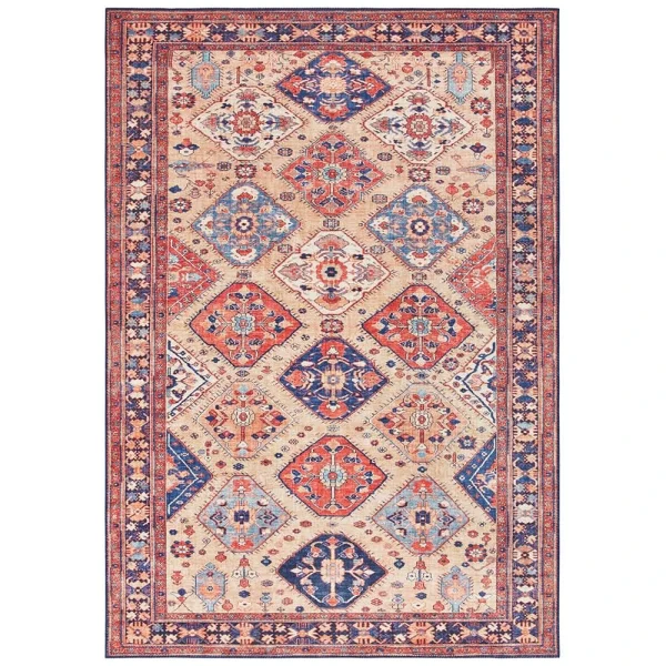 ELLE DECORATION Kurzflor Teppich Afghan Kelim Orientrot 1