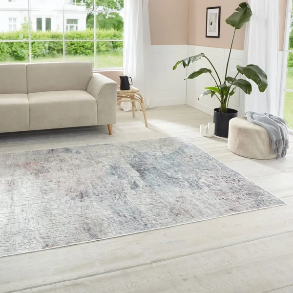 ELLE DECORATION Kurzflor Teppich Chameis Grau Rosa Blau 3