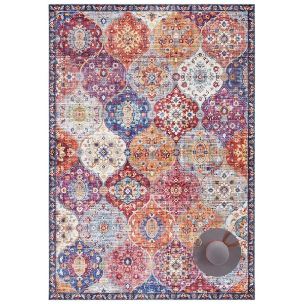 ELLE DECORATION Kurzflor Teppich Kashmir Ghom Bunt 3