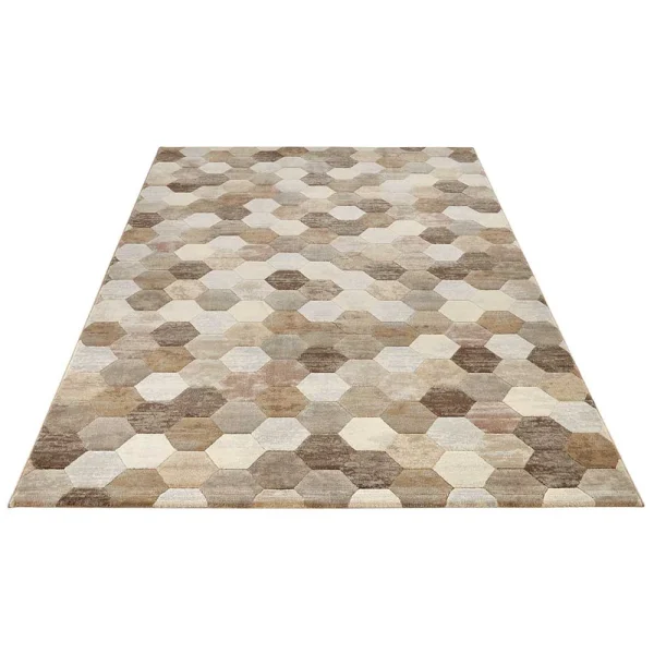 ELLE DECORATION Kurzflor Teppich Manosque Creme Beige Braun 3