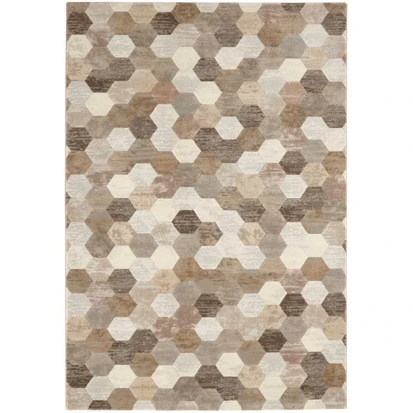 ELLE DECORATION Kurzflor Teppich Manosque Creme Beige Braun 1