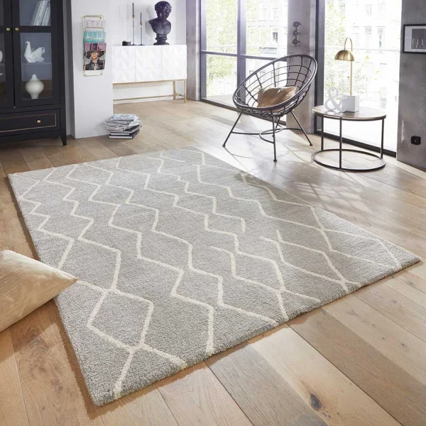 ELLE DECORATION Kurzflor Teppich Vienne Silbergrau Creme 6
