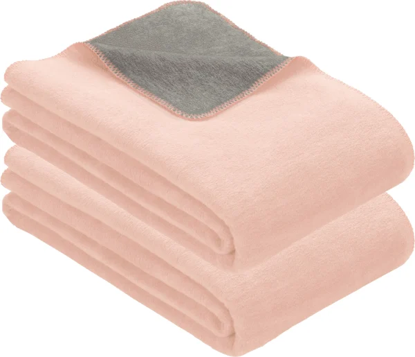 Erwin Müller Wohndecke 2er-Pack In Rosa/grau 1