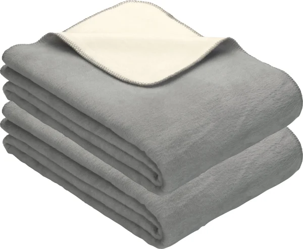 Erwin Müller Wohndecke 2er-Pack In Silber/wollweiß 1