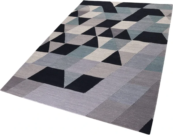 ESPRIT Teppich Triango Kelim In Blau Grau 3