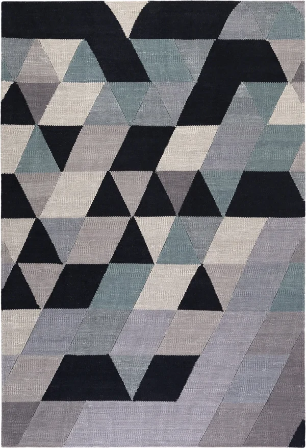 ESPRIT Teppich Triango Kelim In Blau Grau 1