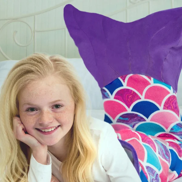 Fin Fun Cuddle Tails Meerjungfrauendecke, Sea Orchid (lila) 3