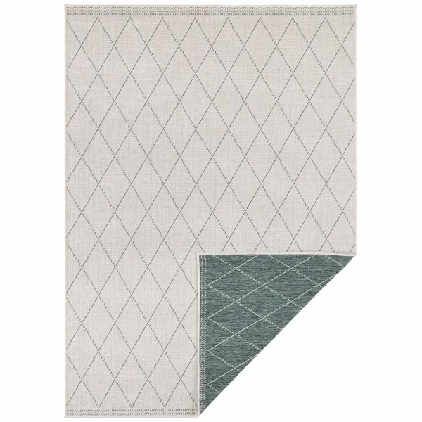 Freundin Home Collection In- & Outdoor Wendeteppich Daisy Grün Creme 1