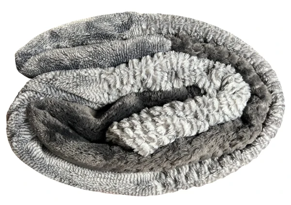 GMD Living Microfaser Kuscheldecke FLANELL-KOMBI In Farbe Grau 3