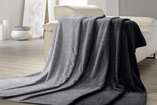GMD Living Microfaser Kuscheldecke FLANELL-KOMBI In Farbe Grau 4