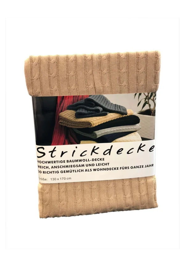 Grace Grand Spa Strickdecke In Camel 1
