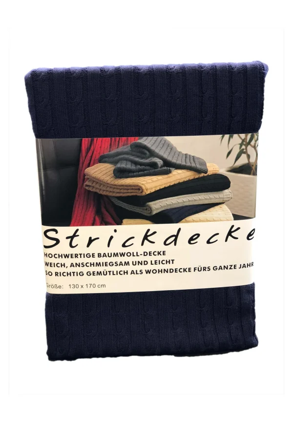 Grace Grand Spa Strickdecke In Marine 1