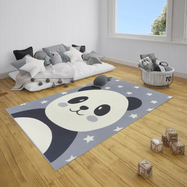 Hanse Home Kinderteppich Kurzflor Panda Bär Pepples Grau 3