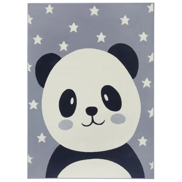 Hanse Home Kinderteppich Kurzflor Panda Bär Pepples Grau 1
