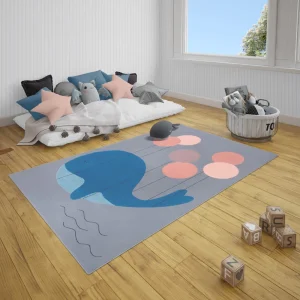Hanse Home Kinderteppich Kurzflor Whale Buddy Wal Grau 8