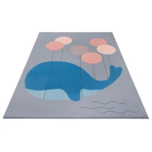 Hanse Home Kinderteppich Kurzflor Whale Buddy Wal Grau 10